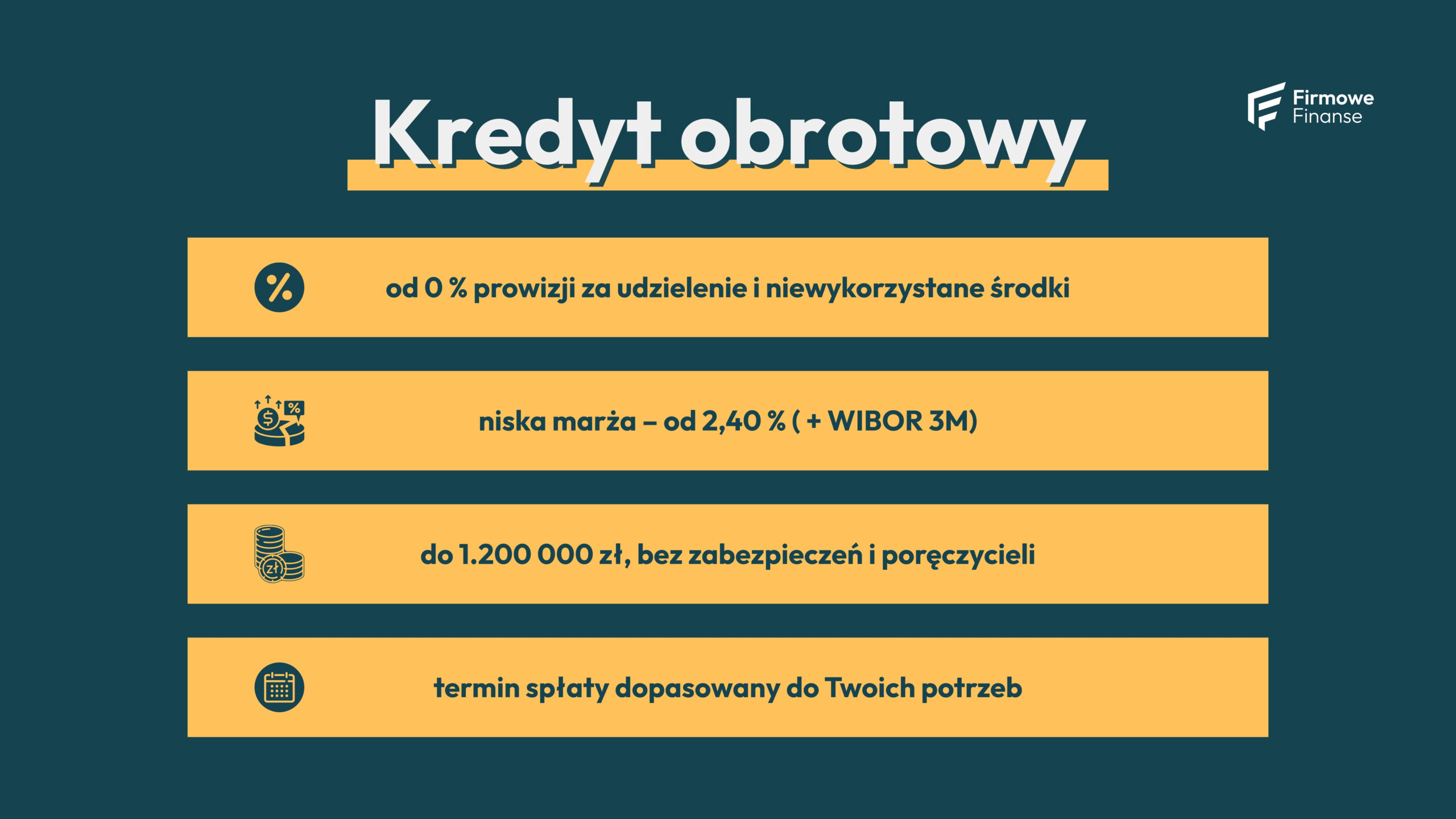 Firmowe Finanse - infografika - Kredyt obrotowy
